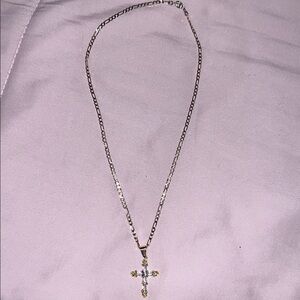 Gold Chain Necklace with Cross Pendant from Gold Dipped